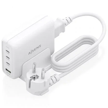AISENS Cargador Sobremesa GaN 140W 3x USB-C PD3.1 1x USB-A Blanco